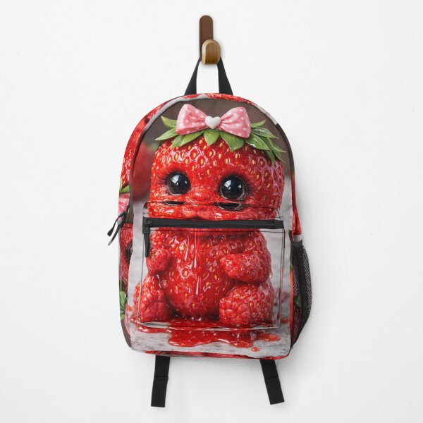 Item preview, Adorable Kawaii Strawberry Monster - Whimsical Fruit Art designed and sold by Dreamy Armine Art.