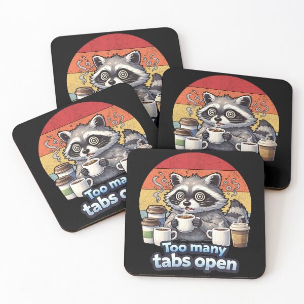 Item preview, Too Many Tabs Open Funny Raccoon Meme Shirt designed and sold by NicheBloom.