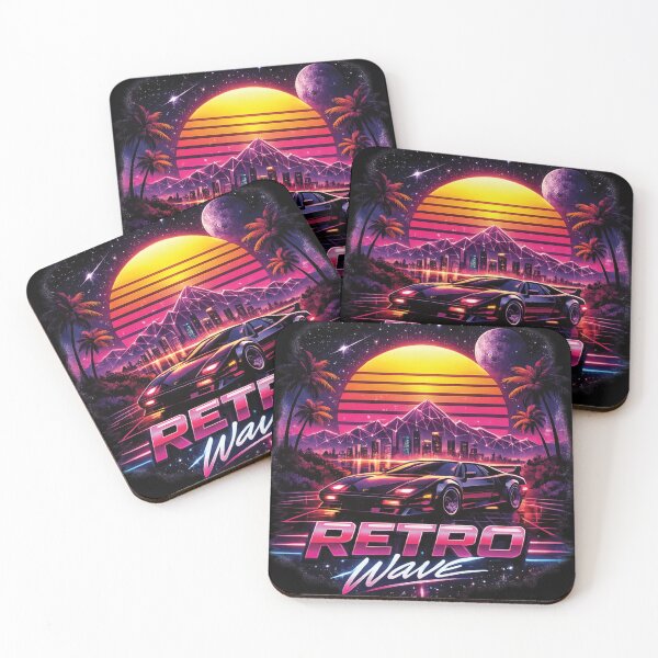 Item preview, Retro Wave Synthwave Aesthetic – Neon Sunset 80s Vaporwave Car Shirt designed and sold by 486DesignCo.