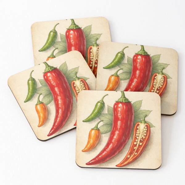 Item preview, Vintage Chili Pepper Botanical Print - Farmhouse Kitchen Wall Art designed and sold by Darlin8888.