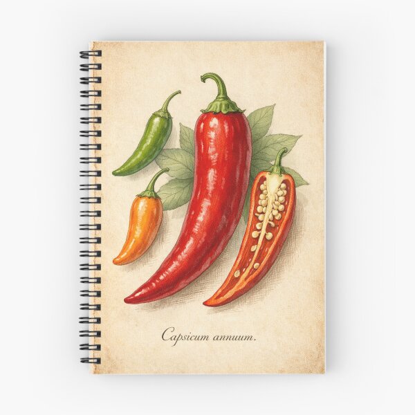 Item preview, Vintage Chili Pepper Botanical Print - Farmhouse Kitchen Wall Art designed and sold by Darlin8888.