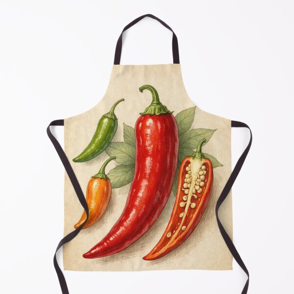 Item preview, Vintage Chili Pepper Botanical Print - Farmhouse Kitchen Wall Art designed and sold by Darlin8888.