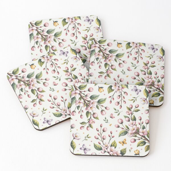 Item preview, Delicate Cherry Blossom Butterfly Spring Floral Seamless Pattern designed and sold by Midnight Veil Designs.