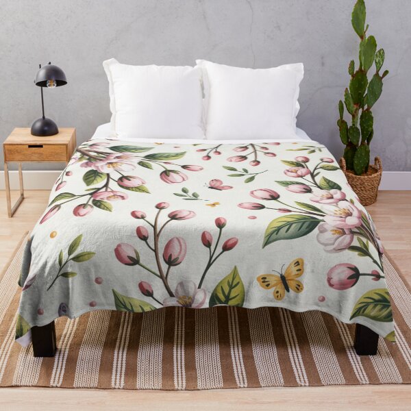 Item preview, Delicate Cherry Blossom Butterfly Spring Floral Seamless Pattern designed and sold by Midnight Veil Designs.