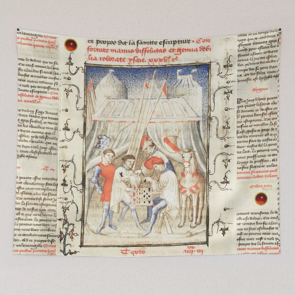 Item preview, Knights Play Chess in War Tent, Medieval Miniature designed and sold by BulganLumini.