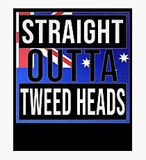 Straight Outta Tweed Heads Retro Style - Gift For An Australian From Tweed Heads in New South Wales , Design Has The Australia Flag Embedded Photographic Print