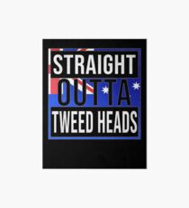 Straight Outta Tweed Heads Retro Style - Gift For An Australian From Tweed Heads in New South Wales , Design Has The Australia Flag Embedded Art Board