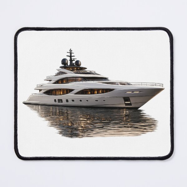 Item preview, Luxury Super Yacht PNG — Elegant White Mega Yacht on Water Reflection designed and sold by AlexLineArt.