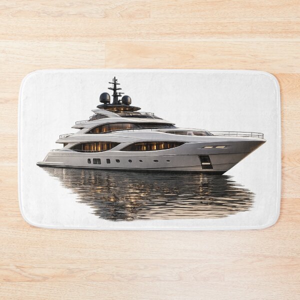 Item preview, Luxury Super Yacht PNG — Elegant White Mega Yacht on Water Reflection designed and sold by AlexLineArt.