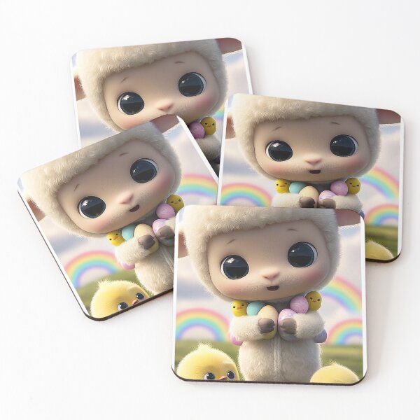 Item preview, Cute Fluffy Easter Lamb with Little Chicks designed and sold by Stellar Geometry.