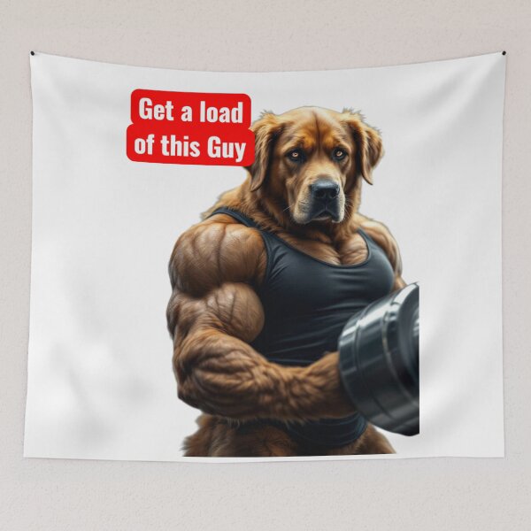 Item preview, Get A Load Of This Guy | Funny Buff Dog Gym Meme designed and sold by Top Pixora.