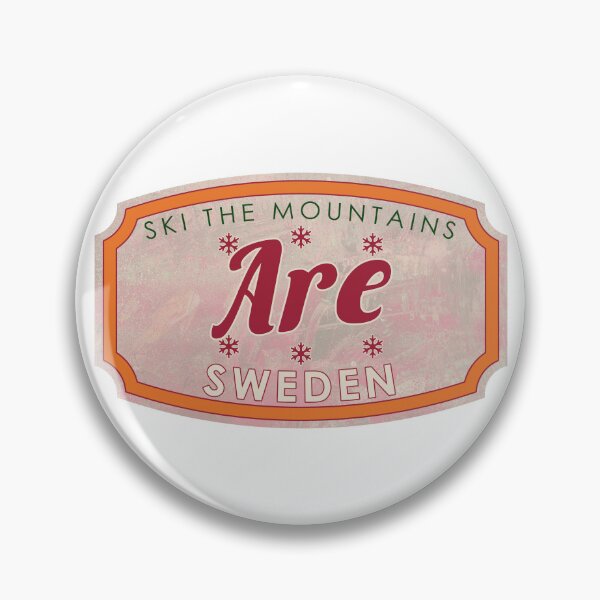 Item preview, Åre, Sweden, Ski, textured skiing badge designed and sold by Wanderful-roads.