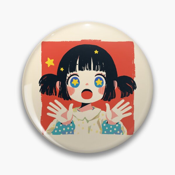 Item preview, Star Eyes Retro Kawaii Girl designed and sold by bubblegoth.