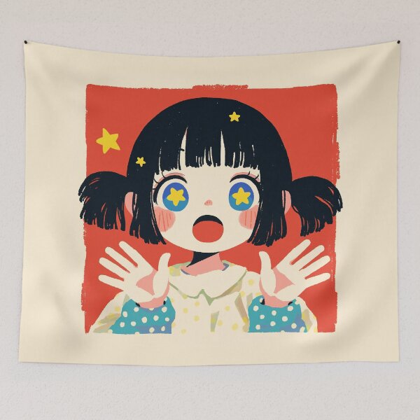 Item preview, Star Eyes Retro Kawaii Girl designed and sold by bubblegoth.