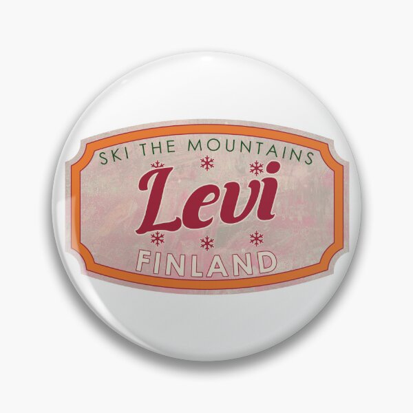 Item preview, Levi, Finland, Ski, textured skiing badge designed and sold by Wanderful-roads.