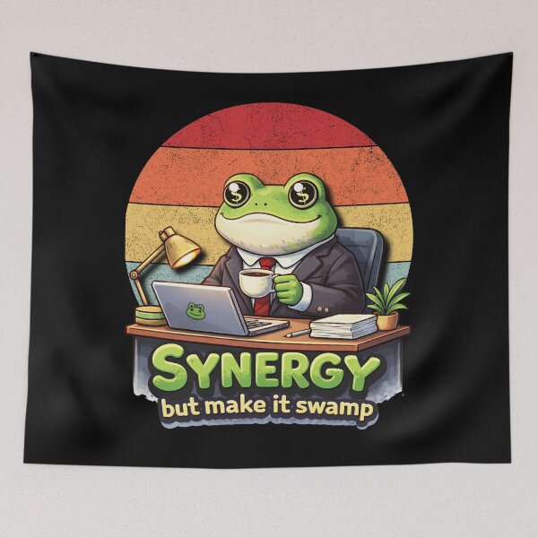 Item preview, Funny Corporate Frog Meme – Synergy But Make It Swamp Office Humor designed and sold by NicheBloom.