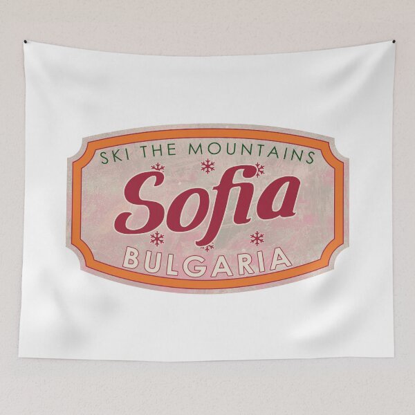 Item preview, Sofia, Bulgaria, Ski, textured skiing badge designed and sold by Wanderful-roads.