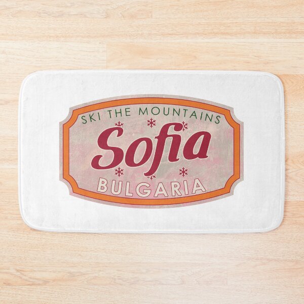 Item preview, Sofia, Bulgaria, Ski, textured skiing badge designed and sold by Wanderful-roads.