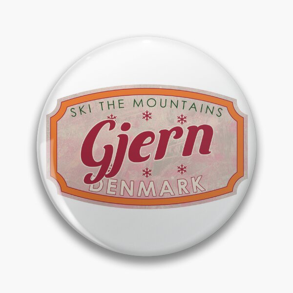 Item preview, Gjern, Denmark, Ski, textured skiing badge designed and sold by Wanderful-roads.