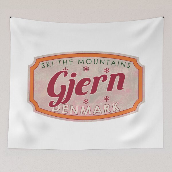 Item preview, Gjern, Denmark, Ski, textured skiing badge designed and sold by Wanderful-roads.