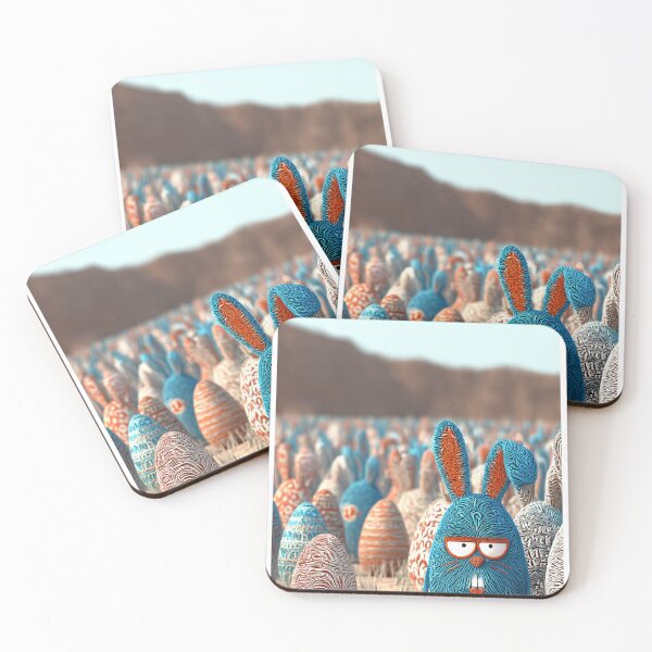 Item preview, Unique Artistic Easter Bunny with Textured Eggs designed and sold by Stellar Geometry.