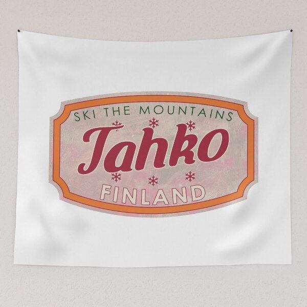 Item preview, Tahko, Finland, Ski, textured skiing badge designed and sold by Wanderful-roads.