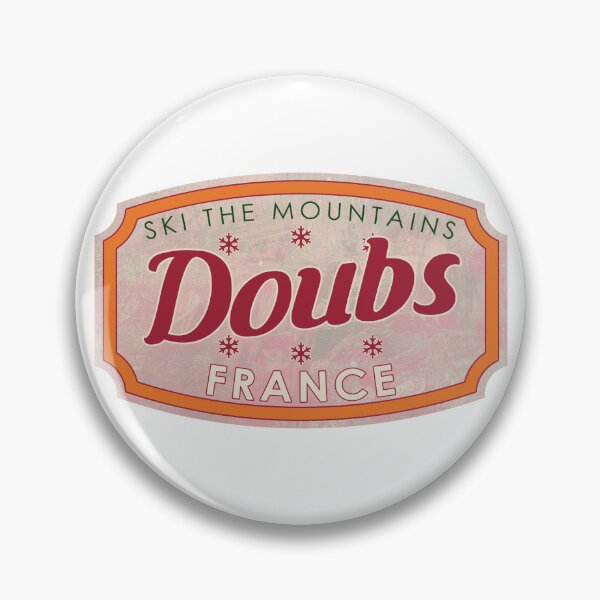 Item preview, Doubs, France, Ski, textured skiing badge designed and sold by Wanderful-roads.
