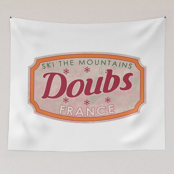 Item preview, Doubs, France, Ski, textured skiing badge designed and sold by Wanderful-roads.