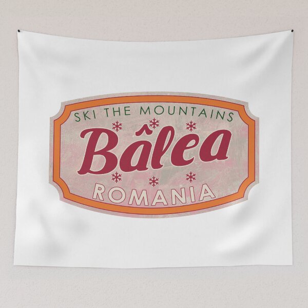 Item preview, Bâlea, Romania, Ski, textured skiing badge designed and sold by Wanderful-roads.