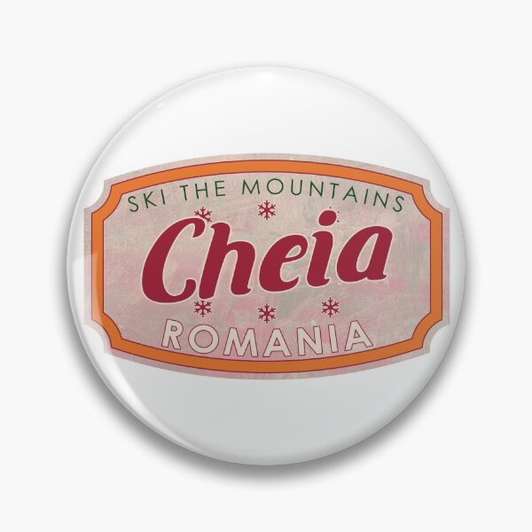 Item preview, Cheia, Romania, Ski, textured skiing badge designed and sold by Wanderful-roads.