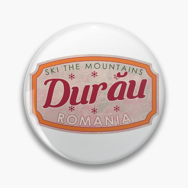 Item preview, Durău, Romania, Ski, textured skiing badge designed and sold by Wanderful-roads.