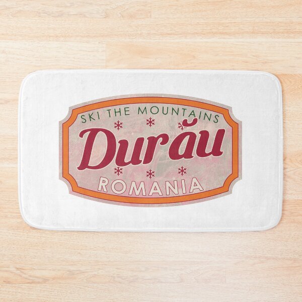 Item preview, Durău, Romania, Ski, textured skiing badge designed and sold by Wanderful-roads.