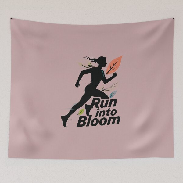 Item preview, Run into Bloom: Floral Runner Silhouette designed and sold by InkWeaveShop.