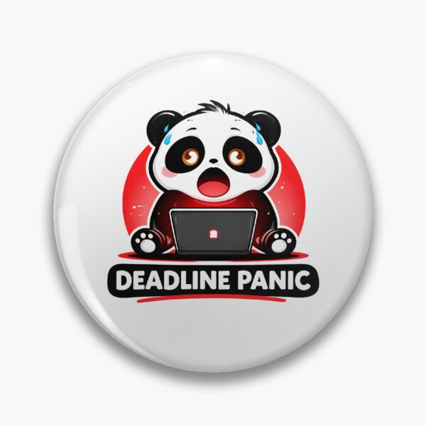 Item preview, Deadline Panic Cute Panda – Funny Student Stress Sticker designed and sold by snaperos.
