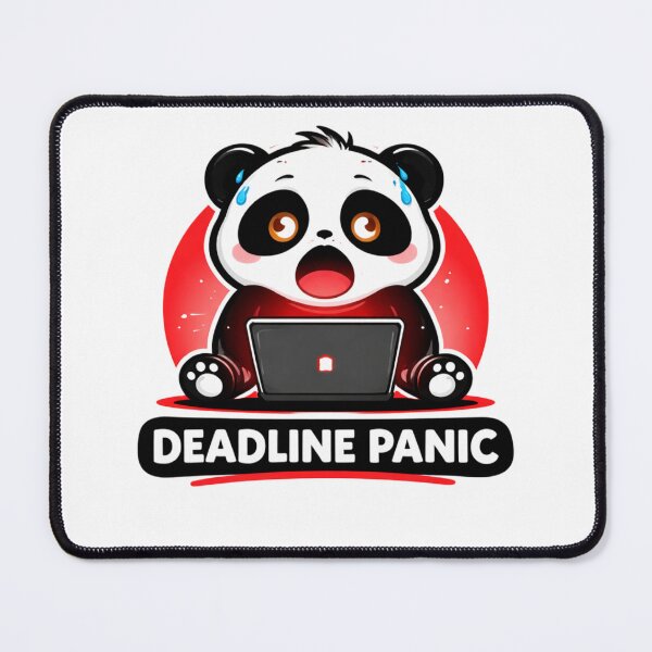 Item preview, Deadline Panic Cute Panda – Funny Student Stress Sticker designed and sold by snaperos.