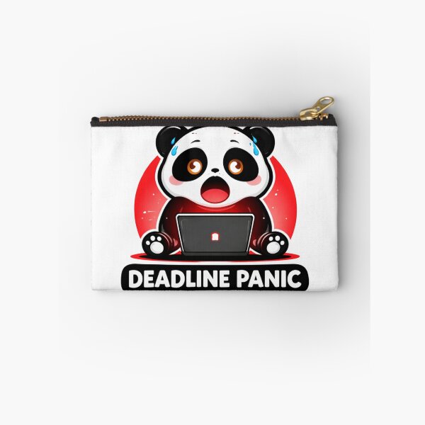 Item preview, Deadline Panic Cute Panda – Funny Student Stress Sticker designed and sold by snaperos.