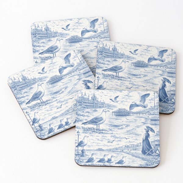 Item preview, Brighton Seagull Toile designed and sold by chihuahuashower.