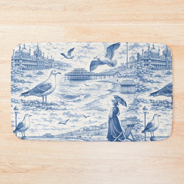 Item preview, Brighton Seagull Toile designed and sold by chihuahuashower.