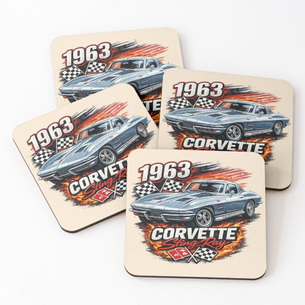 Item preview, 1963 Corvette Sting Ray Vintage Muscle Art designed and sold by Retro Arabica.