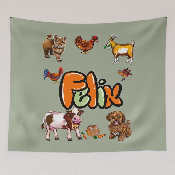 Item preview, Felix - Farm animals | Personalized Custom Name gift ideas for boys named Felix designed and sold by Artonmytee.