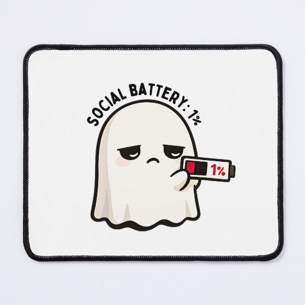 Item preview, Social Battery 1% Ghost Sticker, Introvert Humor Vinyl Decal, Social Anxiety Gift designed and sold by Angpau.