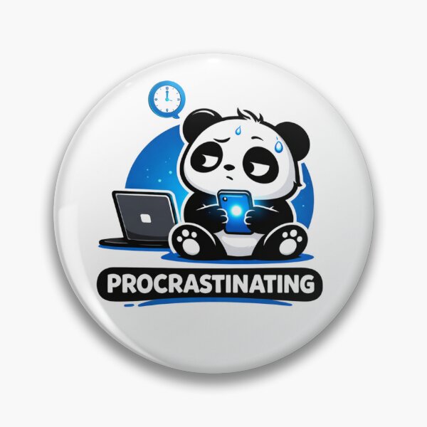 Item preview, Procrastinating Cute Panda – Funny Student Study Meme Sticker designed and sold by snaperos.
