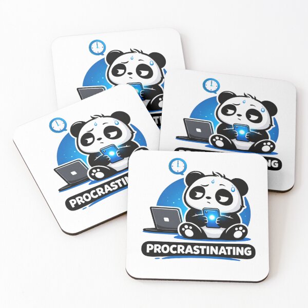 Item preview, Procrastinating Cute Panda – Funny Student Study Meme Sticker designed and sold by snaperos.