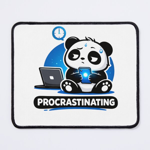 Item preview, Procrastinating Cute Panda – Funny Student Study Meme Sticker designed and sold by snaperos.