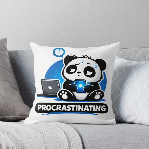 Item preview, Procrastinating Cute Panda – Funny Student Study Meme Sticker designed and sold by snaperos.