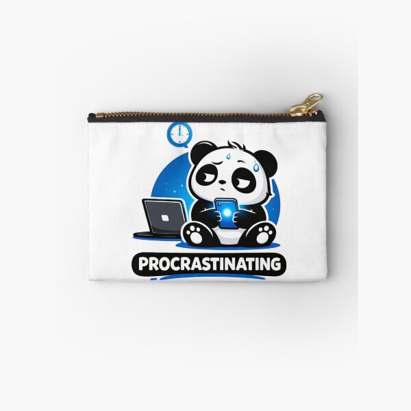 Aperçu de l'œuvre Panda mignon qui procrastine – Sticker humoristique sur les études étudiantes créée et vendue par snaperos.