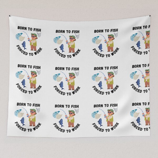 Item preview, Born to Fish, Forced to Work – Funny Fisherman Quote T-Shirt designed and sold by Anasalseady.