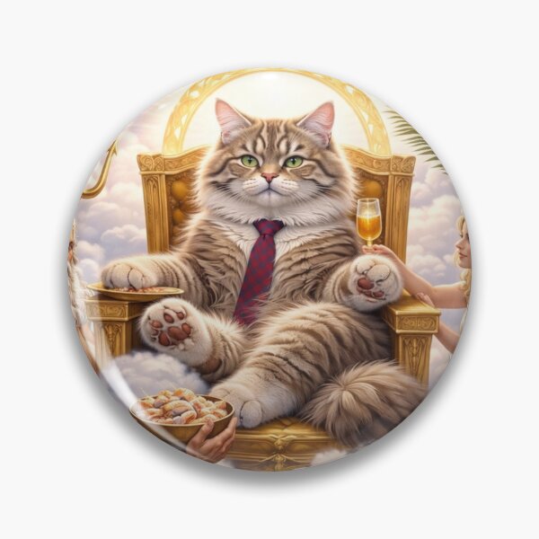 Item preview, Cat God on Golden Throne – Mythology Fantasy Cat Art designed and sold by LovelyCatGalaxy.