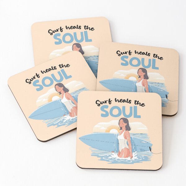 Item preview, Surf Heals the Soul – Surfer Girl Walking Out of the Sea designed and sold by Sea Gem.