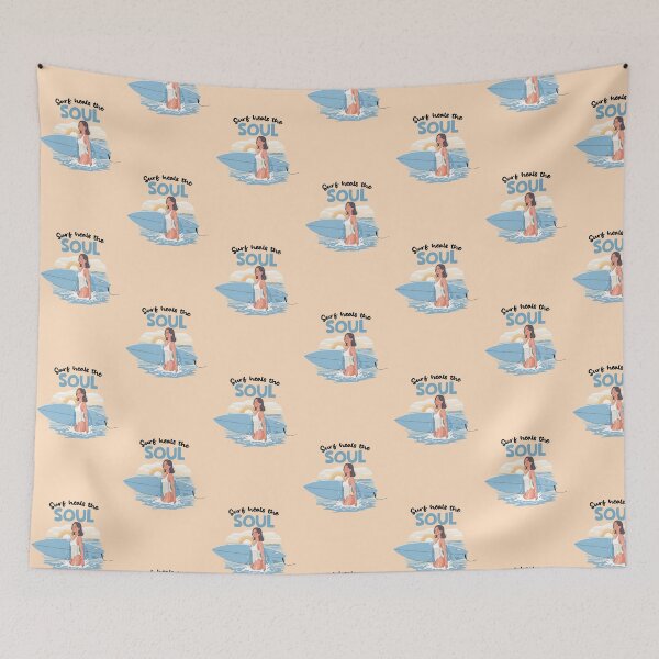Item preview, Surf Heals the Soul – Surfer Girl Walking Out of the Sea designed and sold by Sea Gem.